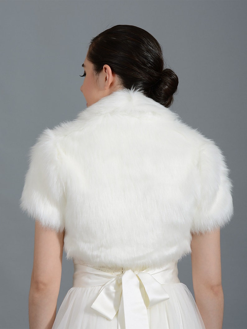 ivory faux fur bolero