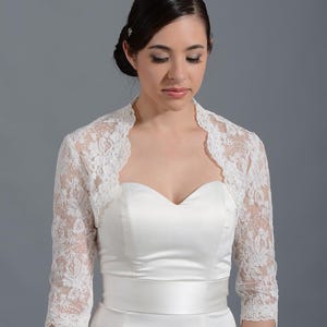 lace bolero, lace shrug, wedding bolero, ivory bolero, bridal shrug, wedding jacket, bolero jacket, bridal bolero, bridal jacket, 3/4 sleeve