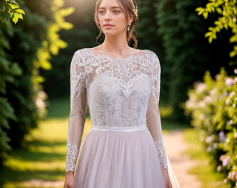 Ivory Lace Wedding Bolero: Long Sleeve Bridal Topper