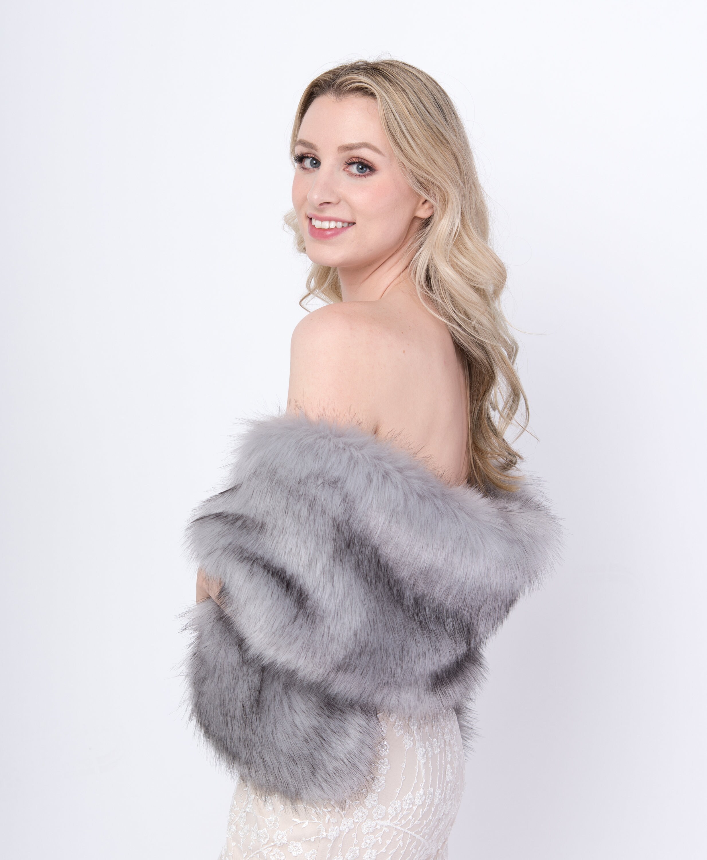 Faux fur stole faux fur wrap faux fur shawl bridal wrap Etsy