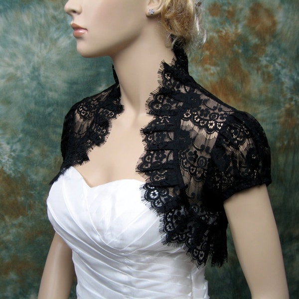 lace bolero, lace shrug, wedding bolero, ivory bolero, bridal shrug, wedding jacket, bolero jacket, bridal bolero, bridal jacket, black lace