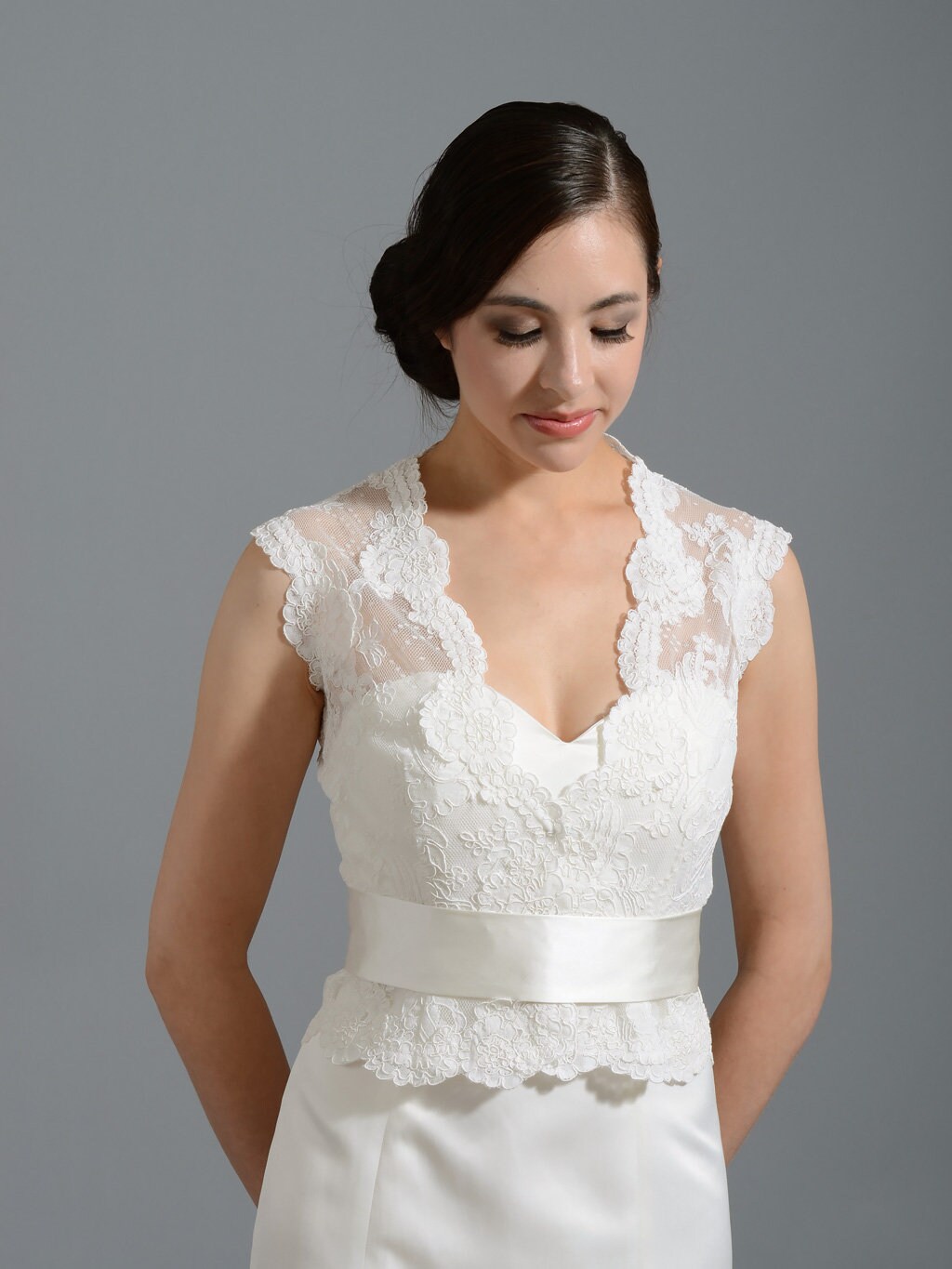ivory lace bolero jacket