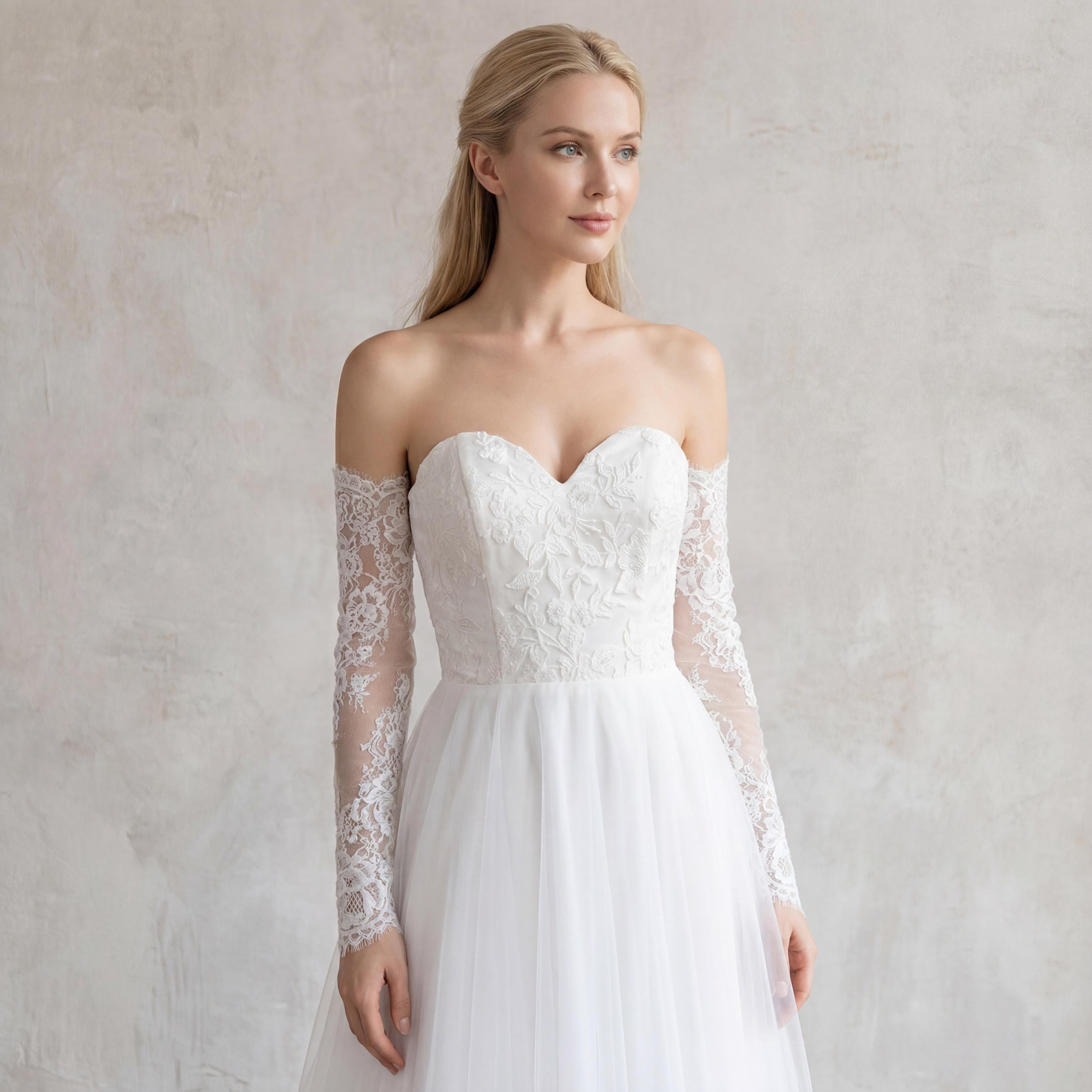 lace top off shoulder wedding dress Off the Shoulder Wedding Gown CD0203W – Sparkly Gowns