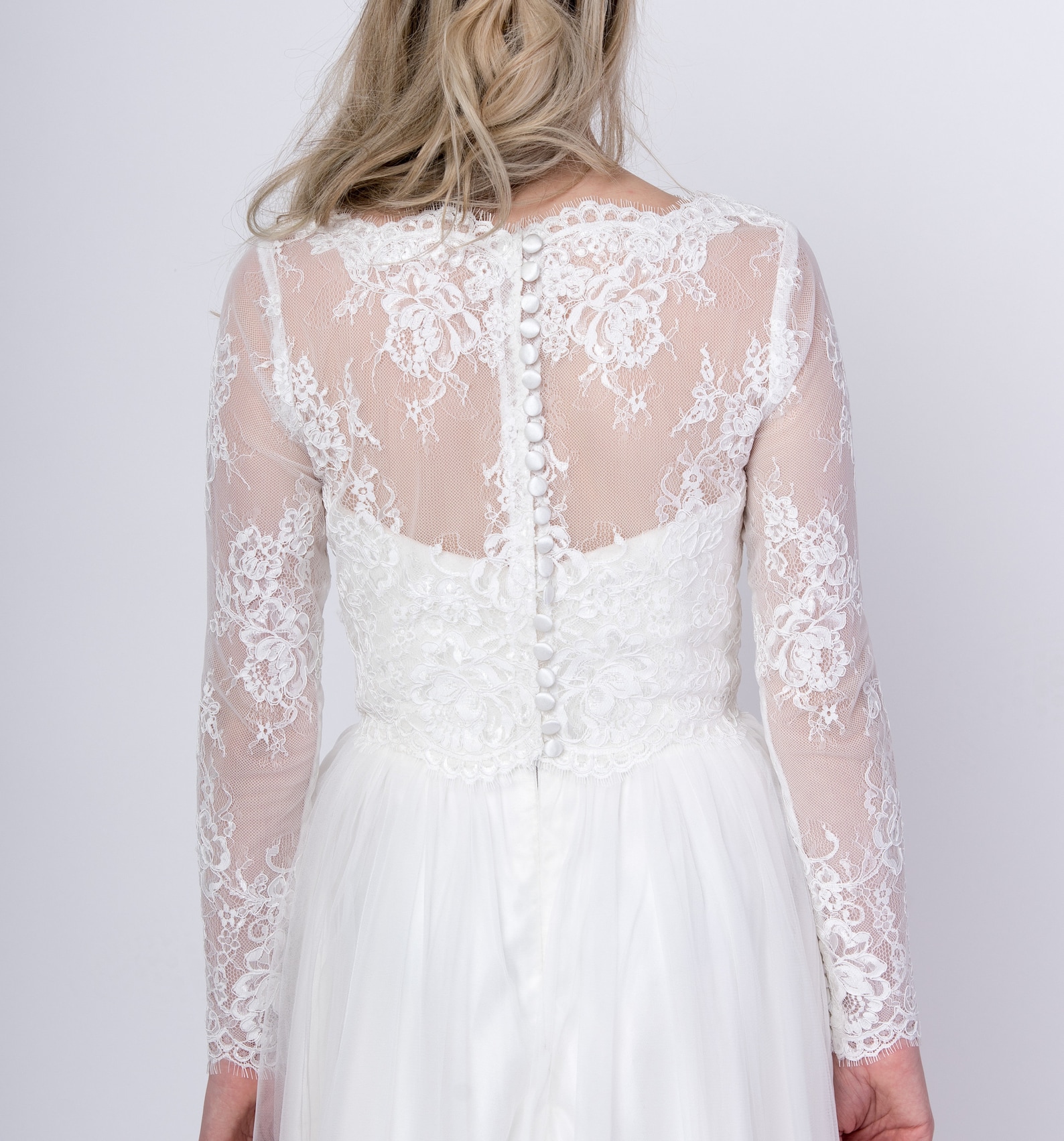 Full Length Lace Wedding Dress Topper for Timeless Elegance