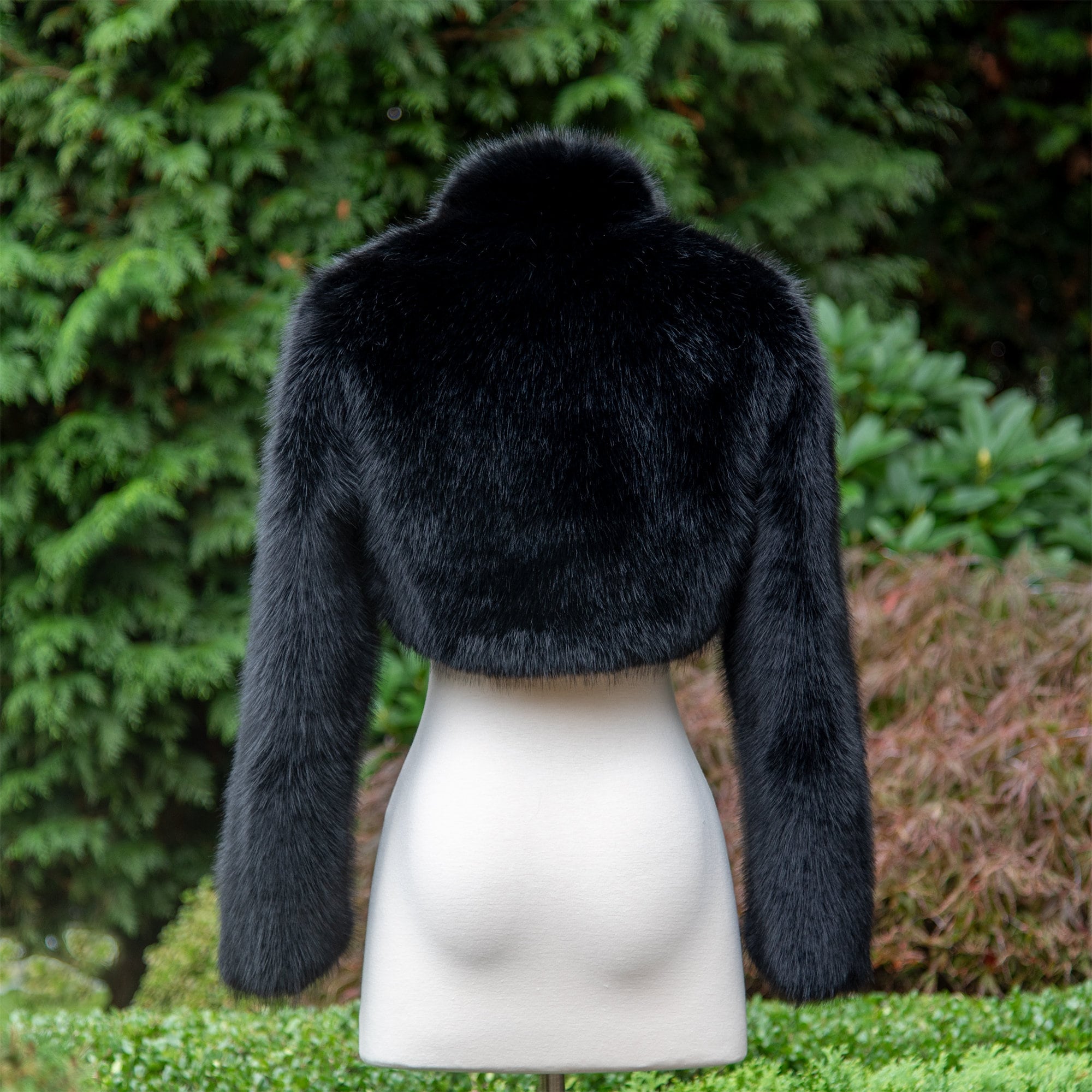 mano　marno Holly Fur Jacket Honey Brown Long Sleeve Faux Fur Bolero Faux Fur Jacket Faux