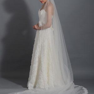 Bridal veil, wedding veil, ivory veil, lace veil, alencon lace, wedding veil ivory, wedding veil lace, cathedral veil V043c