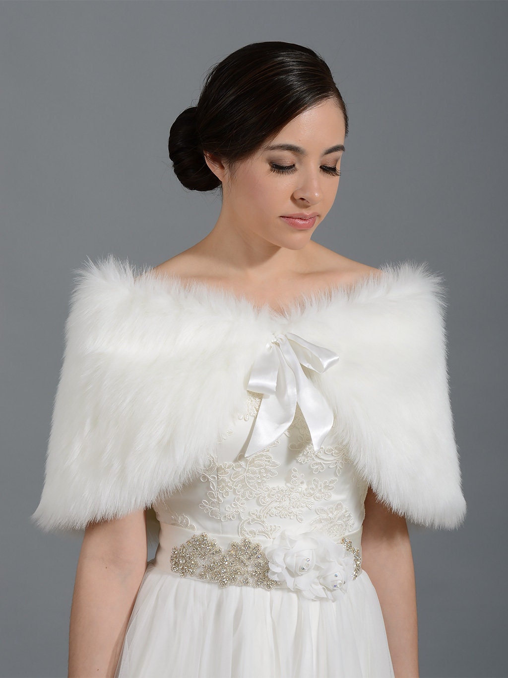 faux fur shawl faux fur stole faux fur wrap bridal wrap | Etsy