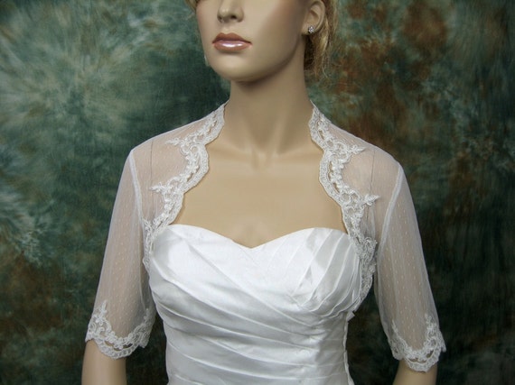 Brautkleid Hochzeitskleid Brautbolero Bolero Jacke weiß ivory elfenbein neu z 
