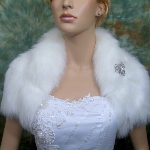 white fur bolero