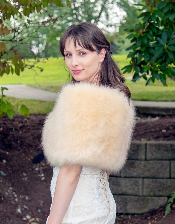 Champagne fur shrug best sale