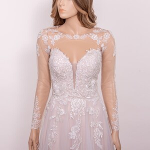 Wedding Dress Topper With Keyhole Back and Long Sleeves, Wedding Bolero ...