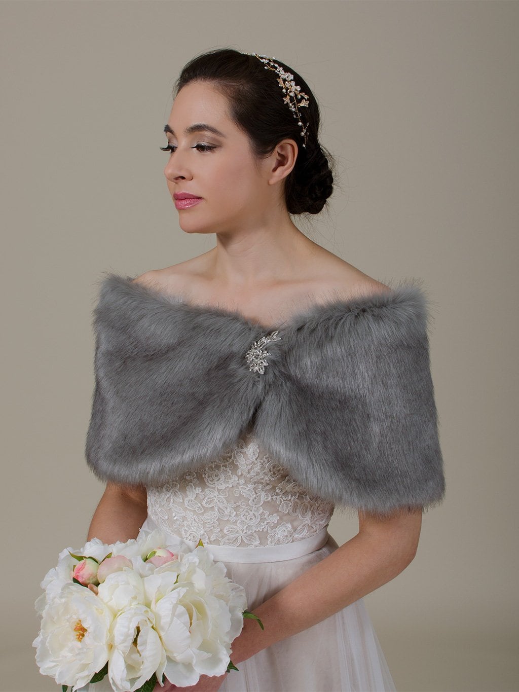 Faux fur wrap faux fur stole faux fur shawl bridal wrap | Etsy