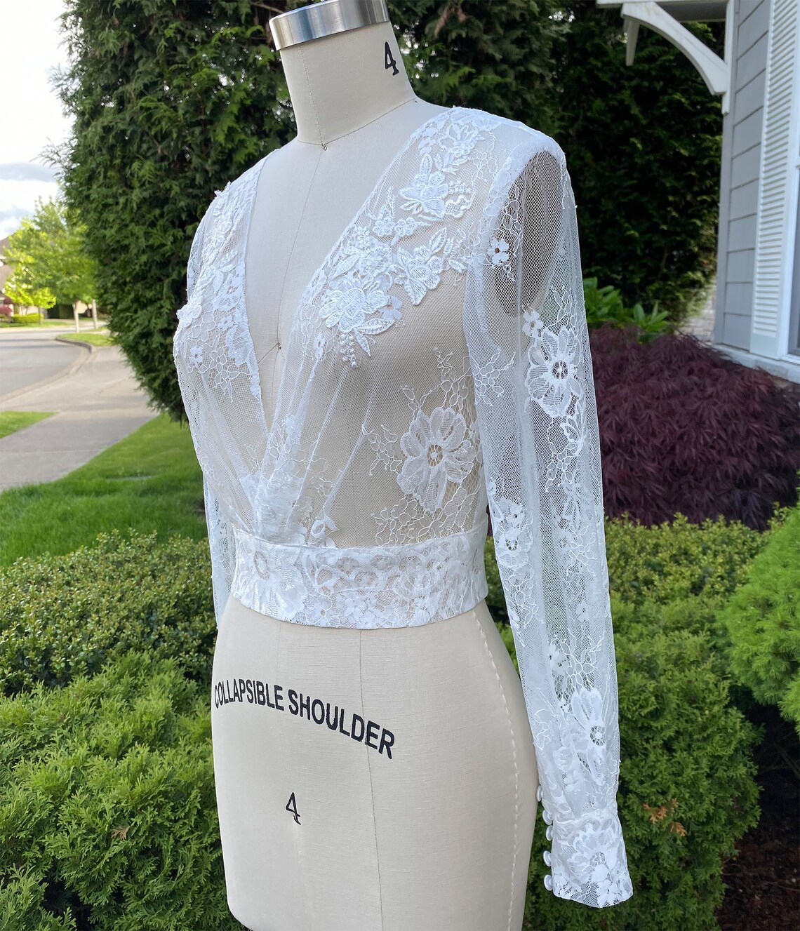 Bishop Sleeve Lace Wedding Dress Topper Light Ivory Bridal - Etsy
