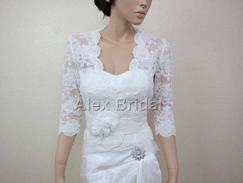lace shrug for wedding dress Bolero, Lace Shrug, Bolero, Ivory Bolero, Bridal Shrug, Wedding Jacket, Bolero Jacket, Bridal Bolero, Bridal Jacket, 3/4 Sleeve Available in ivory Off-Shoulder Lace Bridal Bolero Wedding