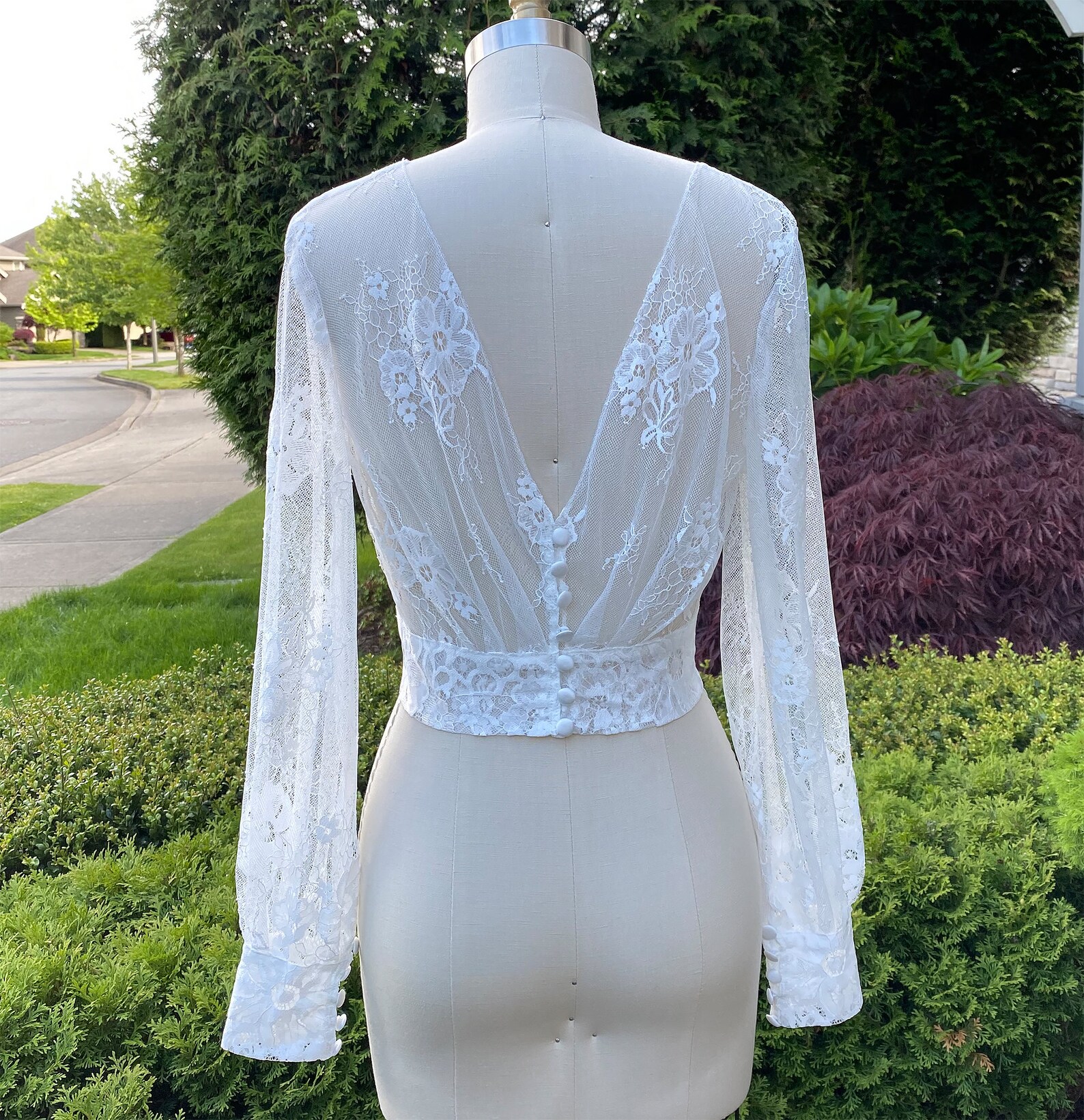 Bishop Sleeve Lace Wedding Dress Topper Light Ivory Bridal - Etsy
