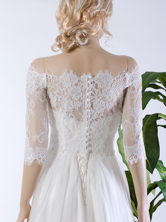 Braut bolero leichte elfenbein spitze bolero hochzeitsbolero