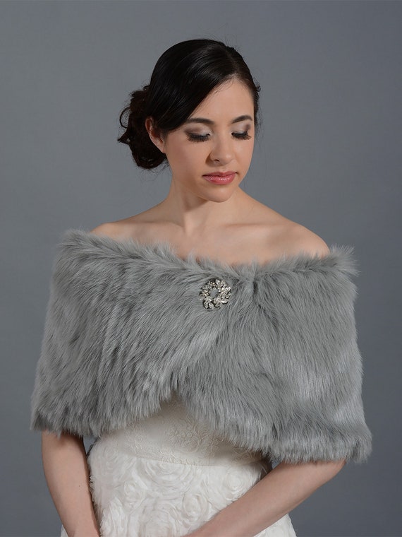 faux fur wrap faux fur stole faux fur shawl bridal wrap | Etsy