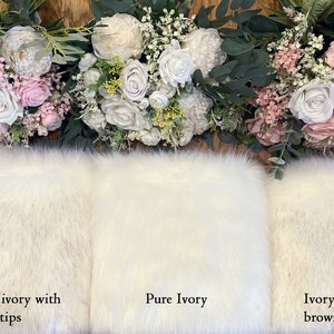 Ivory faux fur wrap faux fur stole faux fur shawl bridal wrap faux fur shrug bridal cape B005 image 8