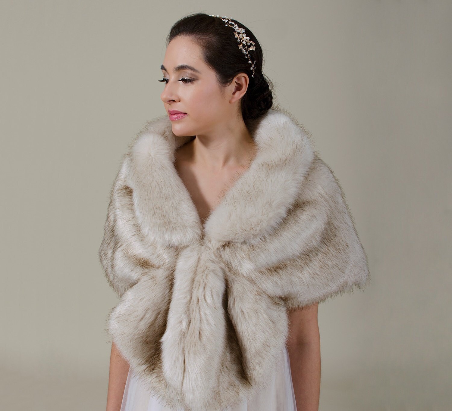 faux fur wrap shawl