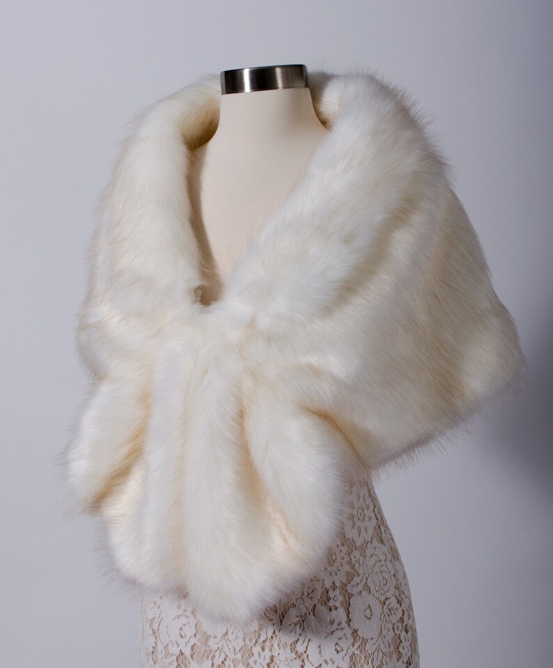 Ivory Faux Fur Wrap Faux Fur Stole Faux Fur Shawl Bridal Wrap Etsy