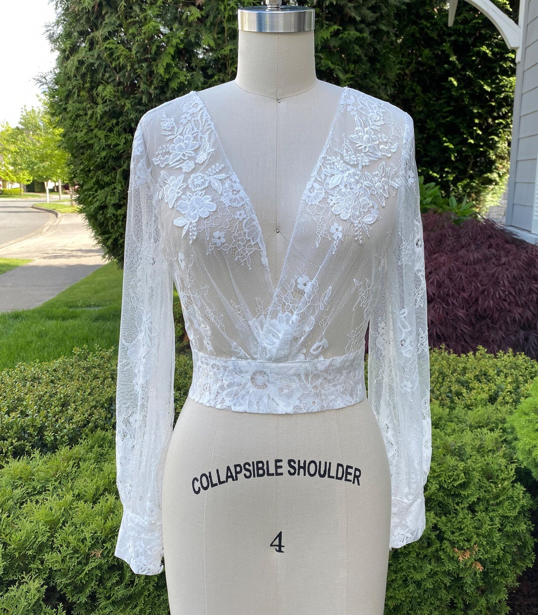 Bishop Sleeve Lace Wedding Dress Topper | Light Ivory Bridal Lace ...