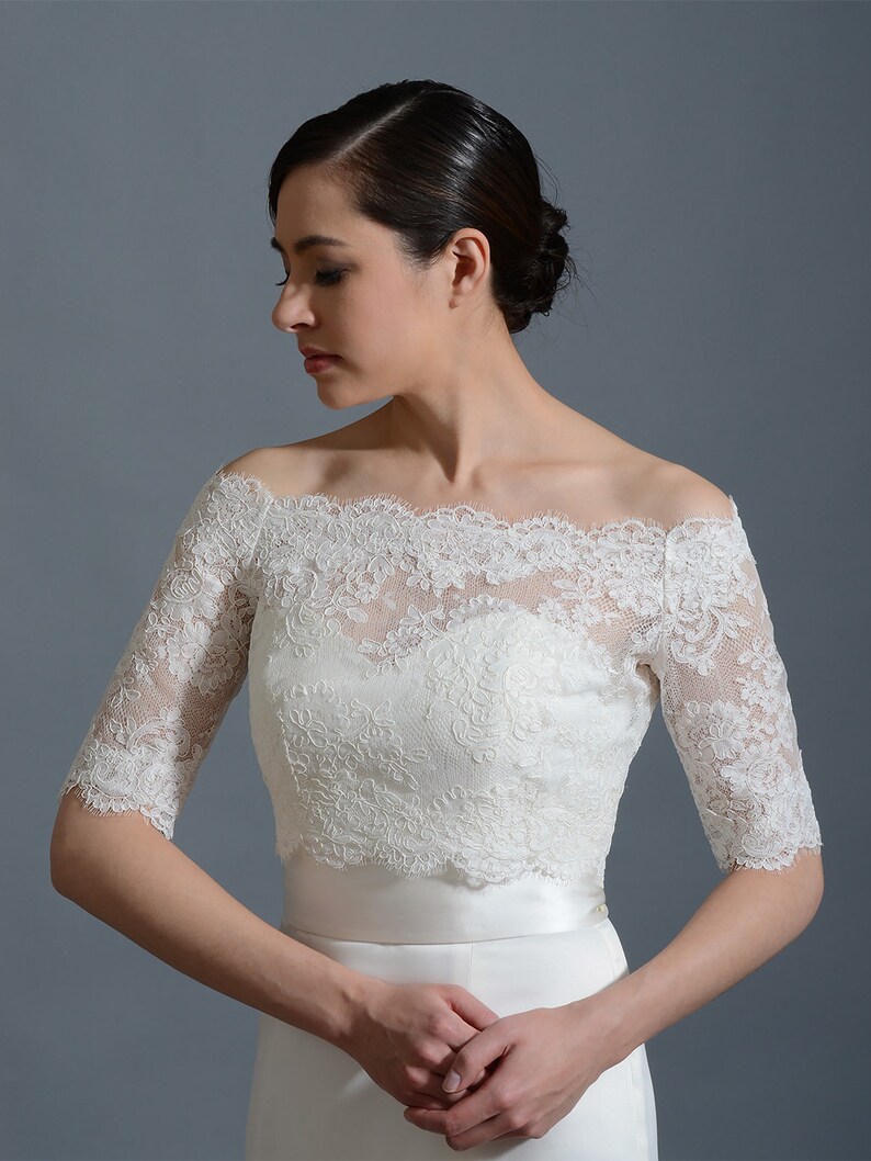 Bridal Bolero Off-shoulder Lace Bolero Wedding Bolero - Etsy