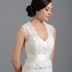 Ivory Lace jacket Bridal Bolero Wedding jacket wedding bolero sleeveless alencon lace