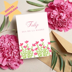 Feliz Dia De La Madre Tarjeta, carte espagnole de fête des mères, carte espagnole, carte de joyeuse fête des mères, cadeaux pour la fête des mères, TÉLÉCHARGEMENT NUMÉRIQUE