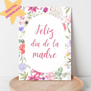 Feliz Dia De La Madre Tarjeta, Spanish Mother&#39;s Day Card, Spanish Card, Happy Mother&#39;s Day Card, Spanish Mother&#39;s Day Gift, DIGITAL DOWNLOAD