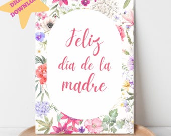 Feliz Dia De La Madre Tarjeta, Spanish Mother's Day Card, Spanish Card, Happy Mother's Day Card, Spanish Mother's Day Gift, DIGITAL DOWNLOAD