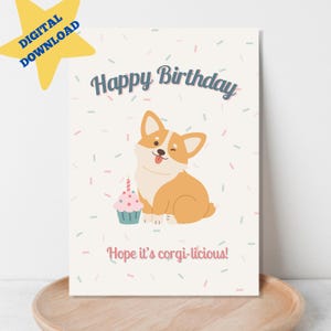 Corgis Geburtstagskarte, Geburtstagskarte, Hundeliebhaber, Geburtstagsgeschenk, DIY Karte, Kindergeburtstag, süße Corgis Karte, DIGITAL DOWNLOAD