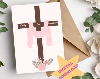Cristo Ha Resucitado Tarjeta, Christ Resurrected Spanish Religious Card, Spanish Easter Card, Spanish Christian Gift, Digital Download