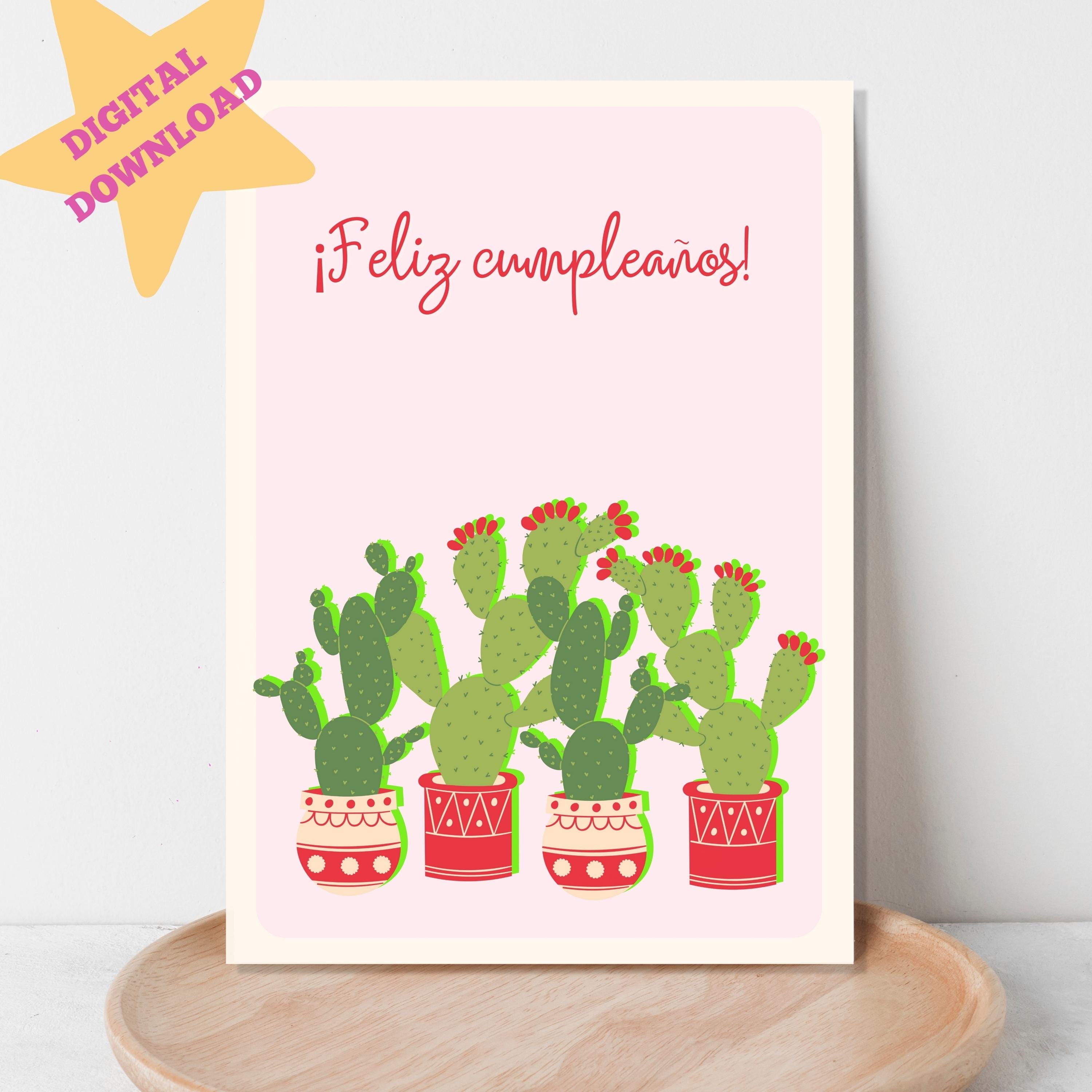 Spanish Birthday Card, Cactus Birthday Card, DIY Card, Feliz Cumpleanos  Tarjeta, Nopal Tarjeta, Bday Card, Spanish Card, DIGITAL DOWNLOAD - Etsy