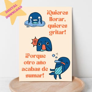 Quieres LLorar, Quieres Gritar Tarjeta de Cumpleanos, Spanish Birthday Card, Feliz Cumpleanos Tarjeta, Spanish Language, DIGITAL DOWNLOAD