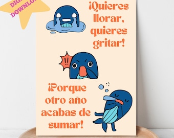 Quieres Llorar Tarjeta de Cupleanos, lustige süße spanische Geburtstagskarte, Feliz Cupleanos Tarjeta, spanische Sprache, DIGITAL DOWNLOAD