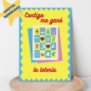 Contingo Me Gane la Loteria, carte espagnole de Saint-Valentin, Tarjeta de San Valentin, Tarjeta de Anniversario, imprimable, TÉLÉCHARGEMENT NUMÉRIQUE