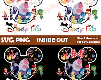 Disney Inside Out 2 SVG PNG / Emociones Viaje a Disney Clipart / Descarga digital / Viaje a Disney Inside Out / Disney Inside Out 2 Descarga instantánea