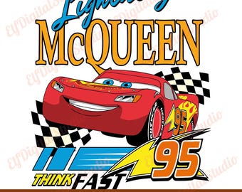 Archivo PNG de Lightning McQueen, Cars Lightning McQueen PNG, Diseño de sublimación de Cars PNG, Archivo digital McQueen, Descarga instantánea, Cars Think Fast