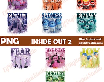 Inside Out 2 Emociones PNG, Inside Out PNG Pack / Emociones Clipart / Descarga digital / Ansiedad, envidia, ira, alegría y más / Archivo transparente