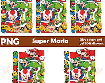 Paquete PNG de Super Mario Bros, archivo PNG de Super hermano, mamá, hermana, papá, archivo PNG de Super Mario, descarga digital de Mario, Mario y amigos PNG