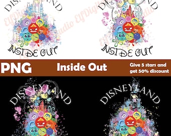 Disneyland Inside Out 2 Emociones PNG Bundle, Disney Pixar Vacation Clipart, Inside Out Cartoon Descarga digital, alegría, envidia, ira Disney PNG