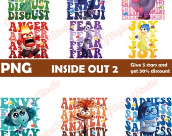 Inside Out 2 Emociones PNG, Disney Pixar Clipart, Inside Out Dibujos animados Descarga digital, Ira Alegría Ansiedad Envidia Disgusto, Disney Kids Movie PNG