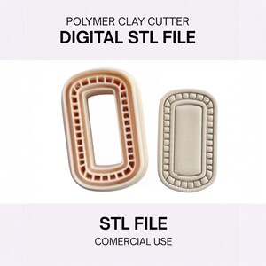 Rectangle Polymer Clay Cutter 208 | Digital STL File | polymer clay cutter stl.