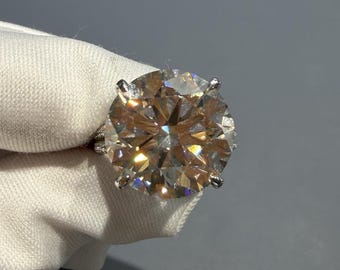 Anillo de diamante redondo cultivado en laboratorio de 10,59 ct VVS2 E Ideal / Anillo de compromiso de doble banda de platino PT950 de 14K y 18K / Joyería personalizada de gran tamaño certificada