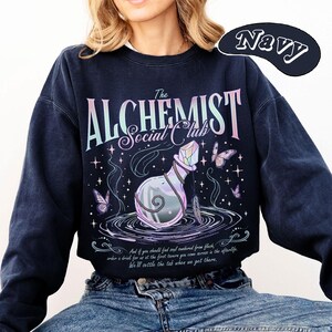 The Alchemist Social Club Sweatshirt, Quicksilver Book Kingfisher Sweat, Fantasy Bookish Merch, Romantasy Gift