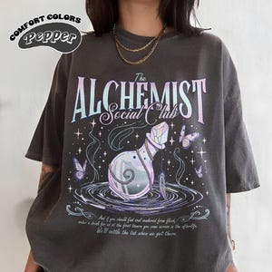 The Alchemist Social Club Comfort Color T-Shirt, Quicksilver Book Kingfisher Shirt, Fantasy Bookish Merch, Romantasy Gift