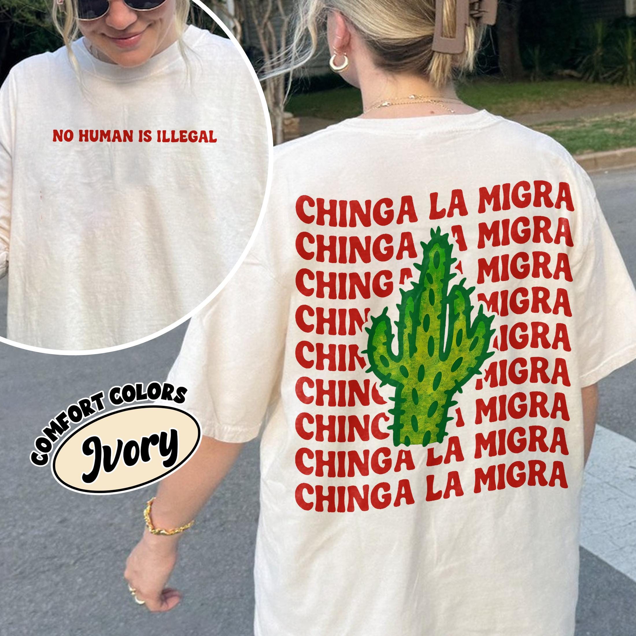 Chinga La Migra Shirt Comfort Colors, End Ice Political Shirt, Abolish Ice Tee, Immigrant Human Rights TShirt, No Human Is Illegal