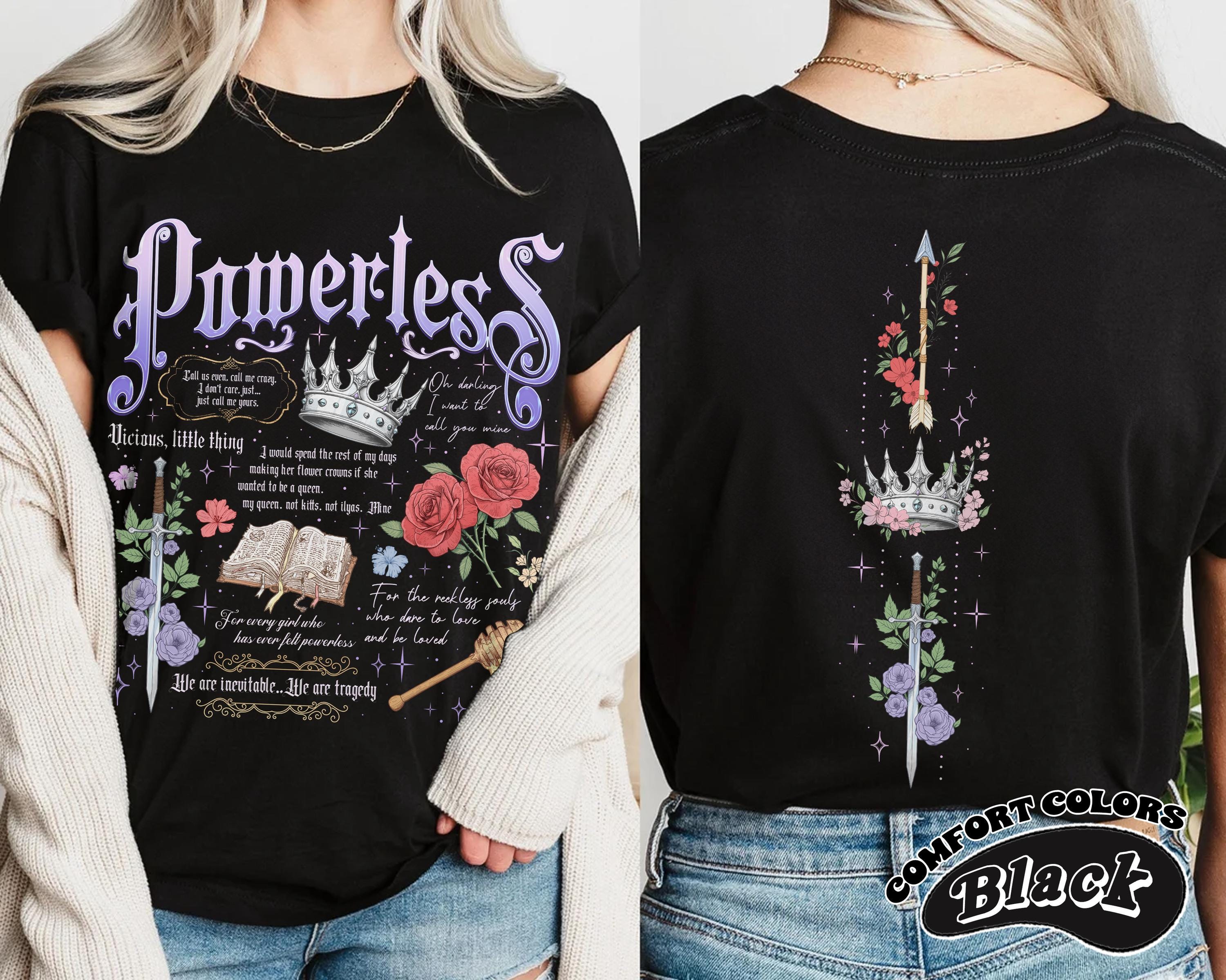 Discover Powerless Bookish T-Shirt, Fearless Fan Shirt, Gift For Bookworms Shirt
