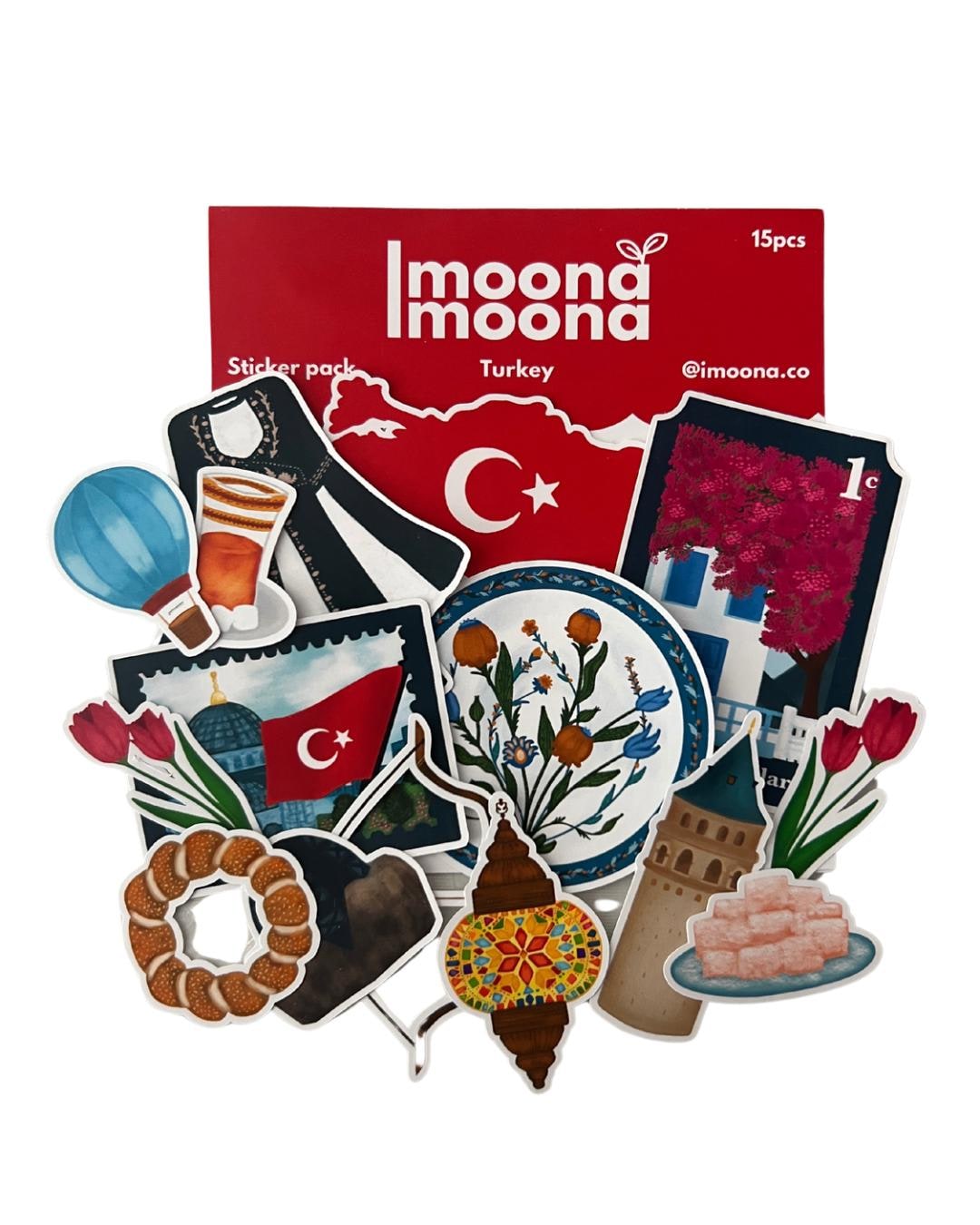 Turkey Stickers Set of 15 – Turkish Flag, Culture & Istanbul Stickers ...
