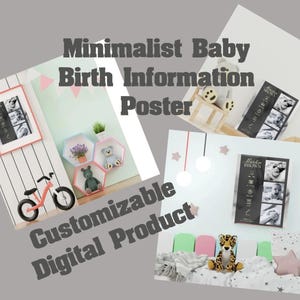 Personalized Birth Announcement Poster | Custom Baby Stats Print | Minimalist Newborn Keepsake Decor
